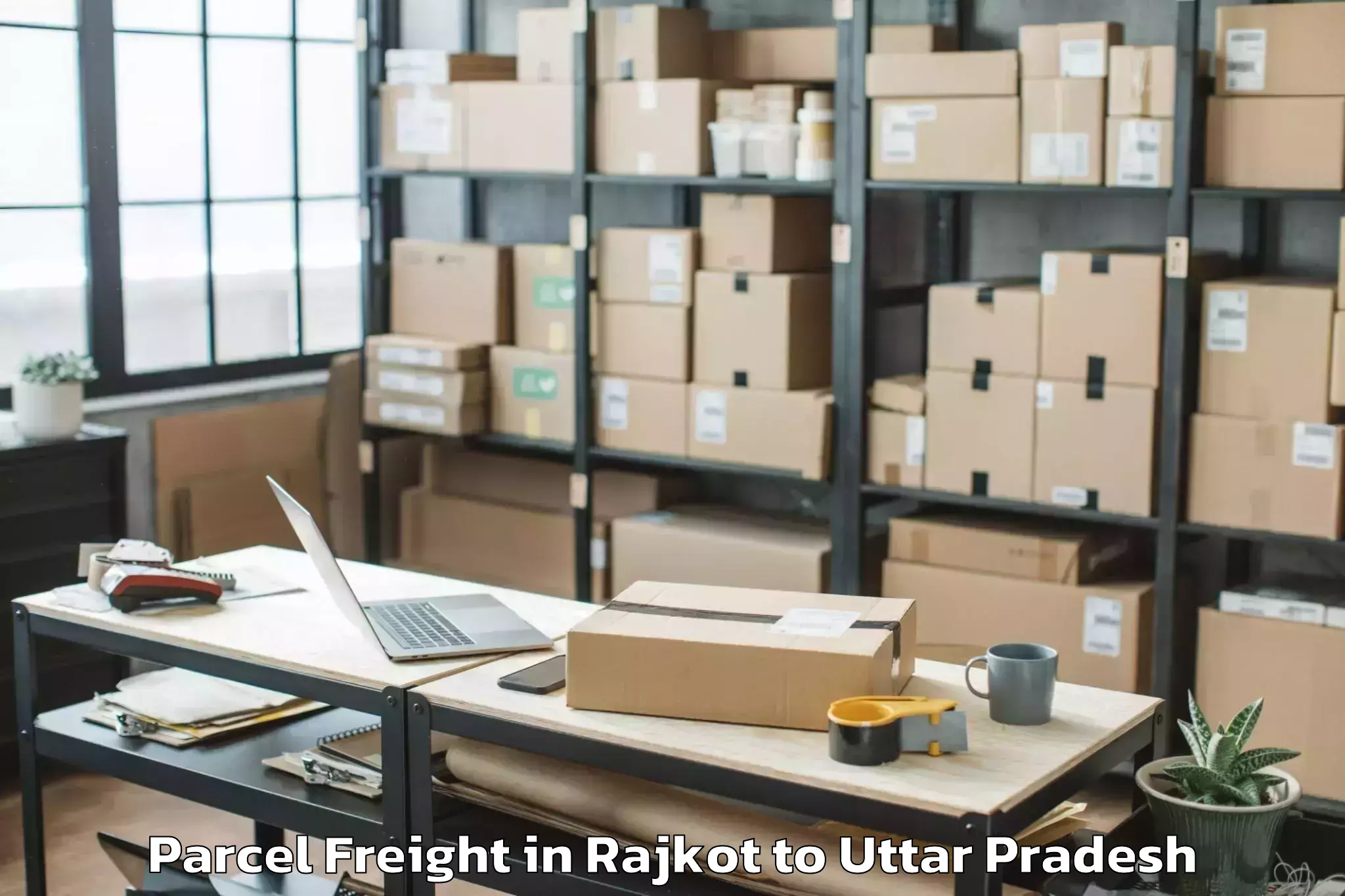 Trusted Rajkot to Jalesar Parcel Freight